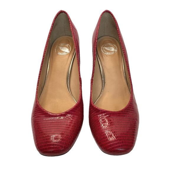 Nurture Maren Red Leather Lizard Heels (8M) - Picture 3 of 11